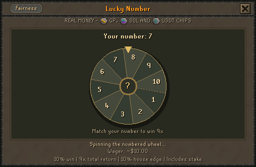 Lucky Number as it appears inside Sand Arena