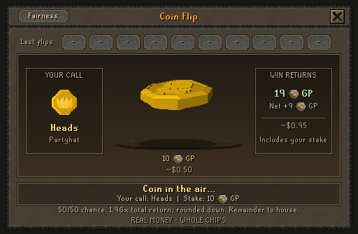 Coin Flip as it appears inside Sand Arena