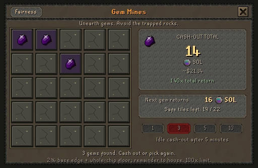 Gem Mines as it appears inside Sand Arena