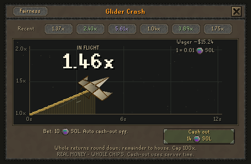 Glider Crash as it appears inside Sand Arena